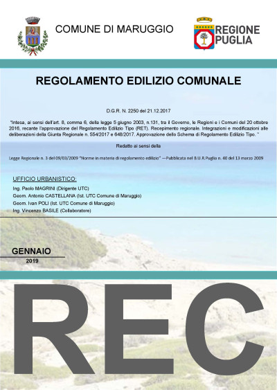 BOZZA DEL NUOVO REGOLAMENTO EDILIZIO COMUNALE