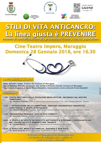 Incontro di sensibilizzazione - STILI DI VITA ANTICANCRO