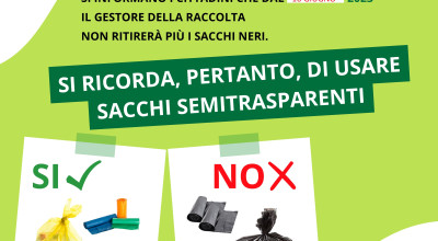 PROROGA DIVIETO DI CONFERIMENTO SACCHI NERI DAL 10 GIUGNO