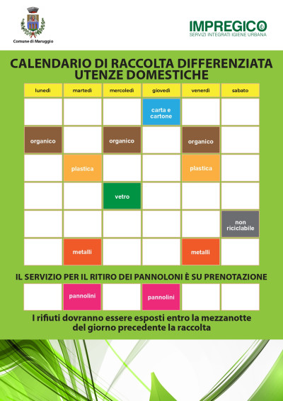 CALENDARIO RACCOLTA RIFIUTI
