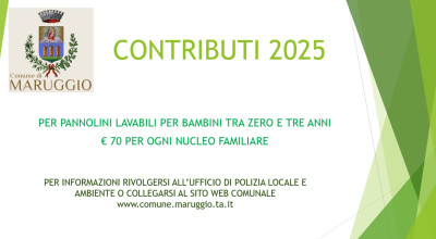 CONTRIBUTI ECONOMICI PER PANNOLINI ECOLOGICI