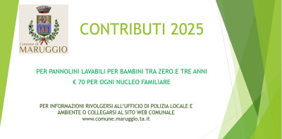 CONTRIBUTI ECONOMICI PER PANNOLINI ECOLOGICI